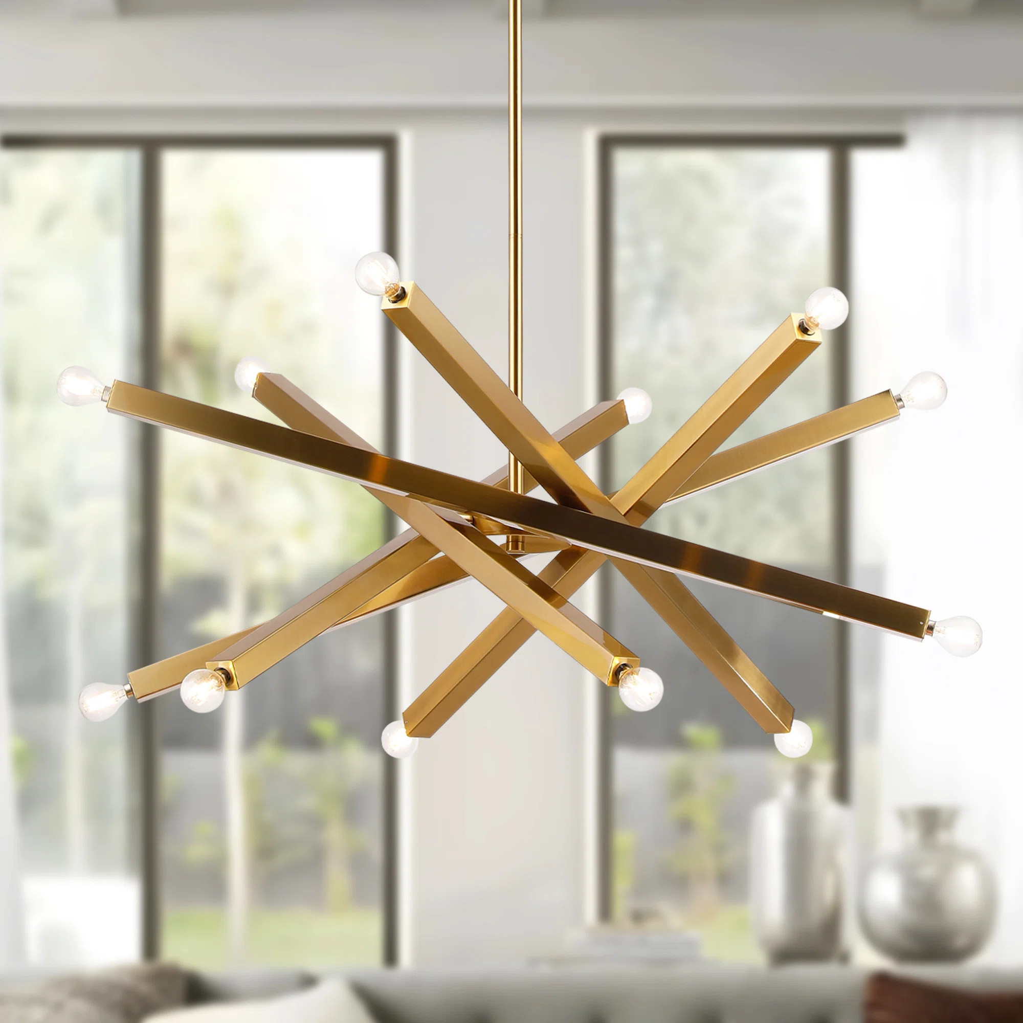 12-Light Brass Sputnik Chandelier With Adjustable Arms | Wayfair North America