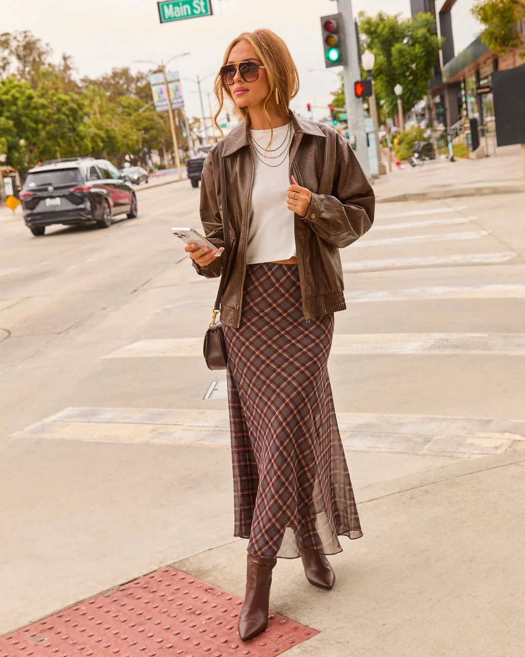 Fall Classic Plaid Maxi Skirt | VICI