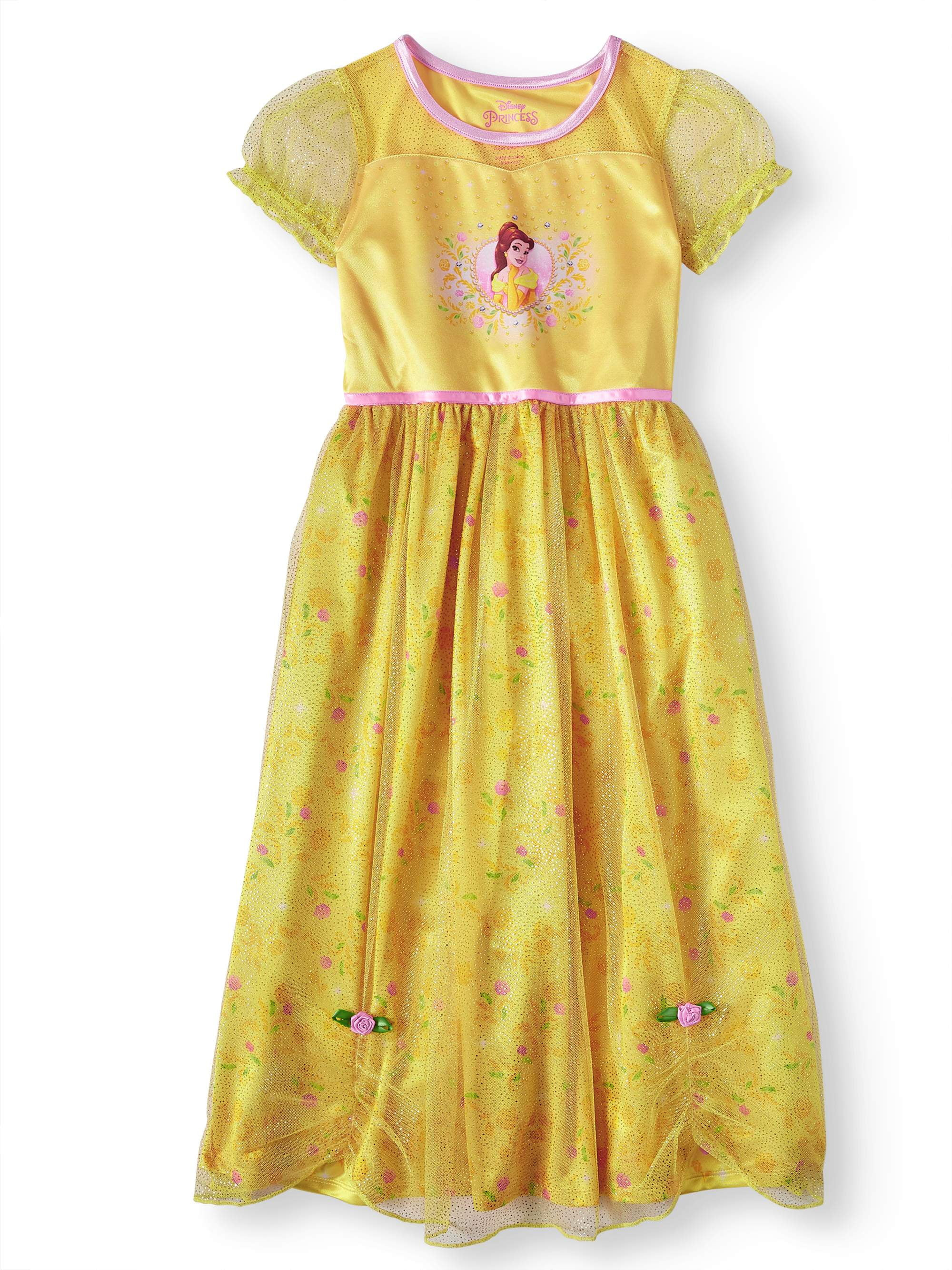 Beauty and the Beast Belle Girls Short Sleeve Fantasy Nightgown (Big Girl & Little Girl) | Walmart (US)