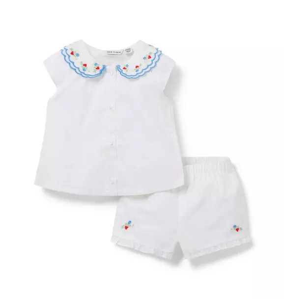 Baby Embroidered Floral Collar Matching Set | Janie and Jack