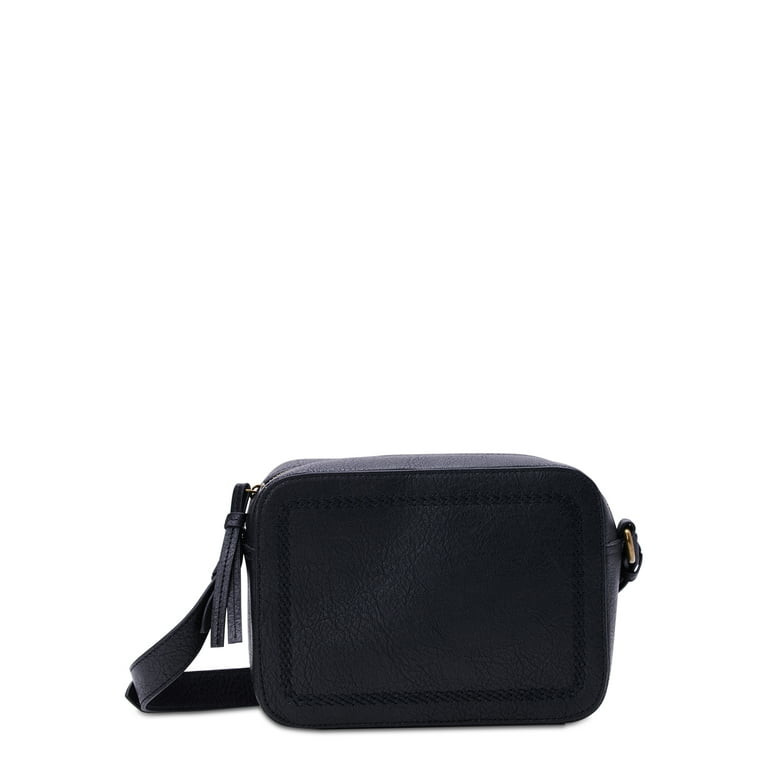 Time and Tru Women's Addie Camera Crossbody Handbag, Black | Walmart (US)