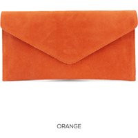 Genuine Suede Leather Evening Envelope Orange Clutch Crossbody Shoulder Bag Bridesmaid Gift Versatil | Etsy (UK)