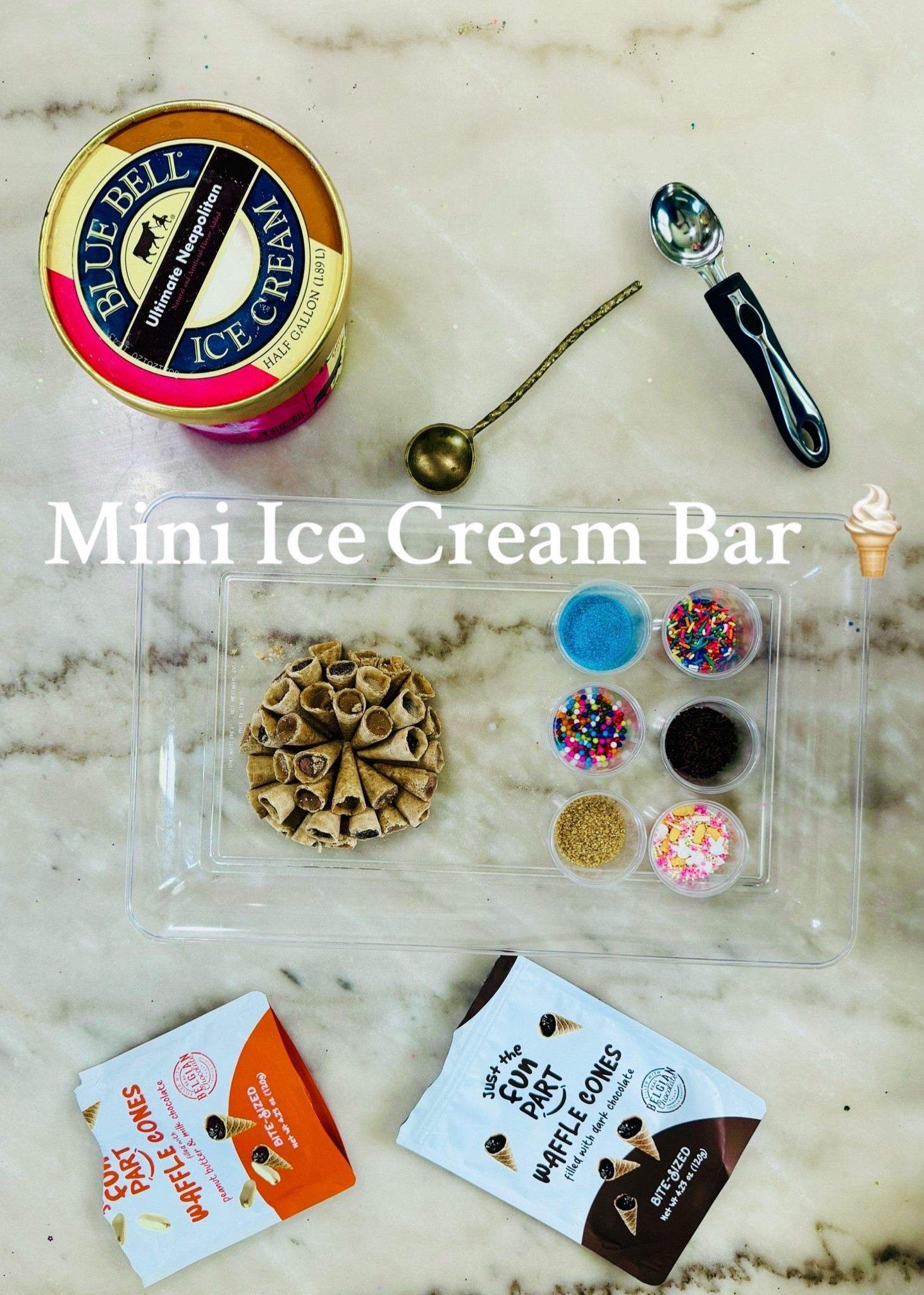 Here’s your sign to make a mini ice cream bar for your kids before summer is over! 🍦☀️ 

#JustTheFunPart #WaffleCones #SummerFun #KidApproved