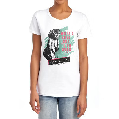 Women's Tina Turner What'S Love Got Squiggle T-Shirt, White, X Large | Target