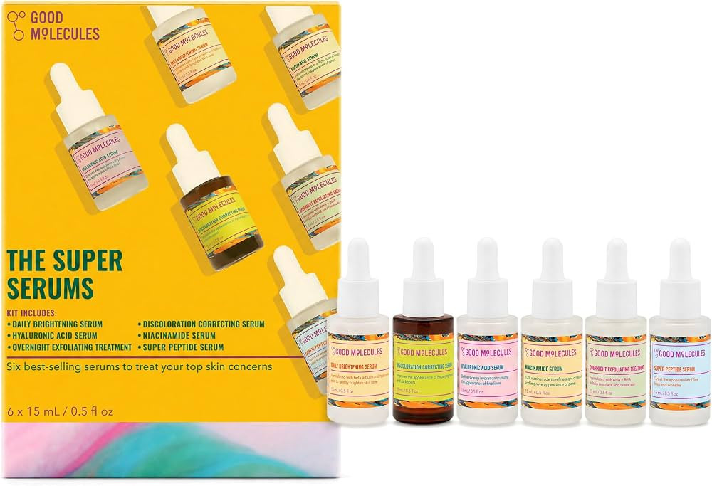 Good Molecules The Super Serums Discovery Set \u2013 6 Mini Serums (0.5 Fl Oz Each) \u2013 Hyalur... | Amazon (US)