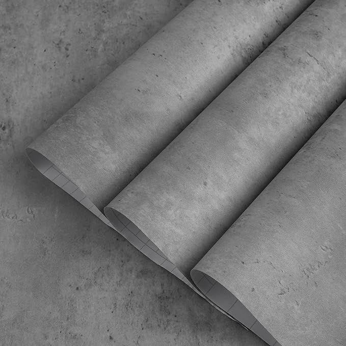 Extra Wide Concrete Cement Texture Wallpaper Peel Stick Grey countertop Contact Paper 31.5x394 in... | Amazon (US)
