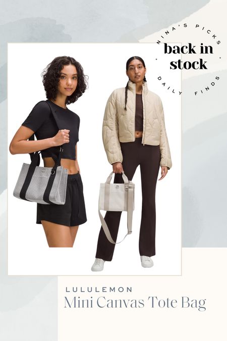 Lululemon best seller- two tone mini canvas tote bag - back in stockk

#LTKFindsUnder100 #LTKItBag #LTKGiftGuide
