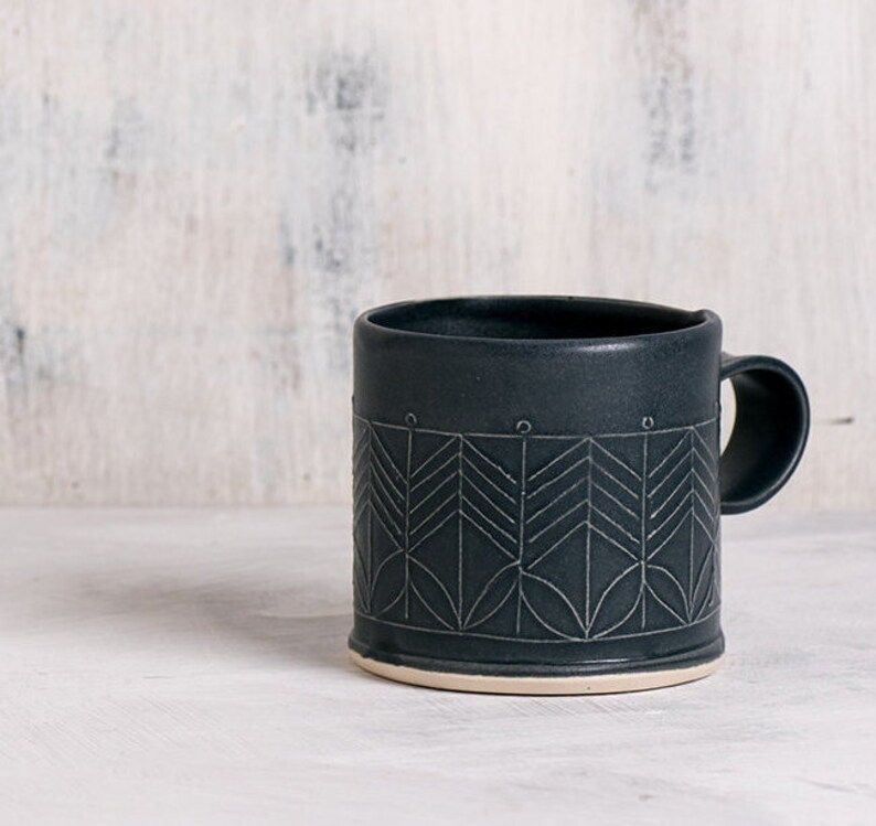 Black Ceramic mug black stoneware mug | Etsy | Etsy (US)