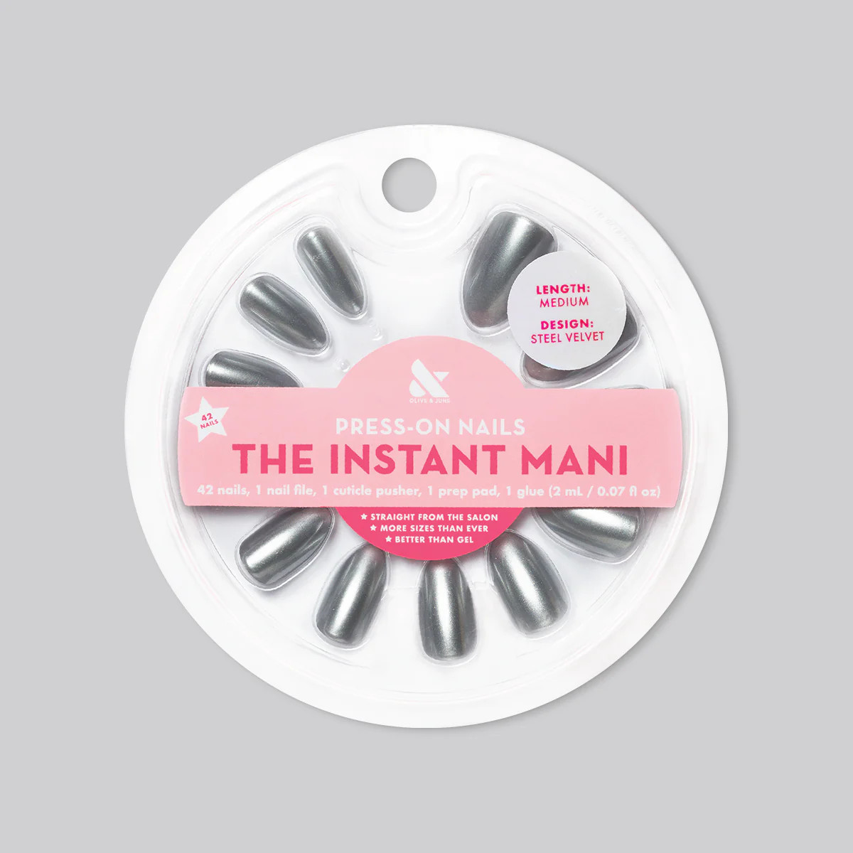 Steel Velvet - Press-On | Medium | Almond | Olive & June