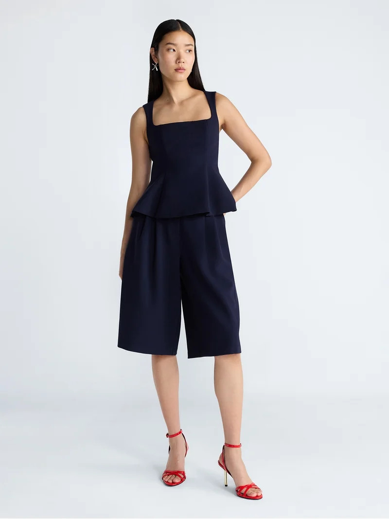 Devil Wears Prada Scoop Collection Women's Sleeveless Square Neck Peplum Top, Sizes 0-20 | Walmart (US)