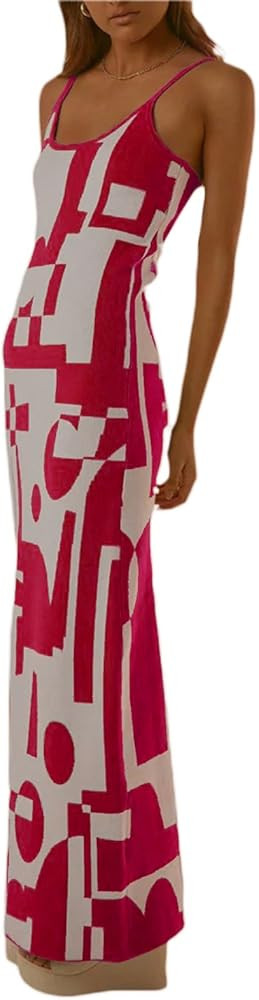 Bodycon Dresses for Women Summer Knit Hollow Out Sexy Night Out Midi Maxi Dress Sleeveless Long C... | Amazon (US)