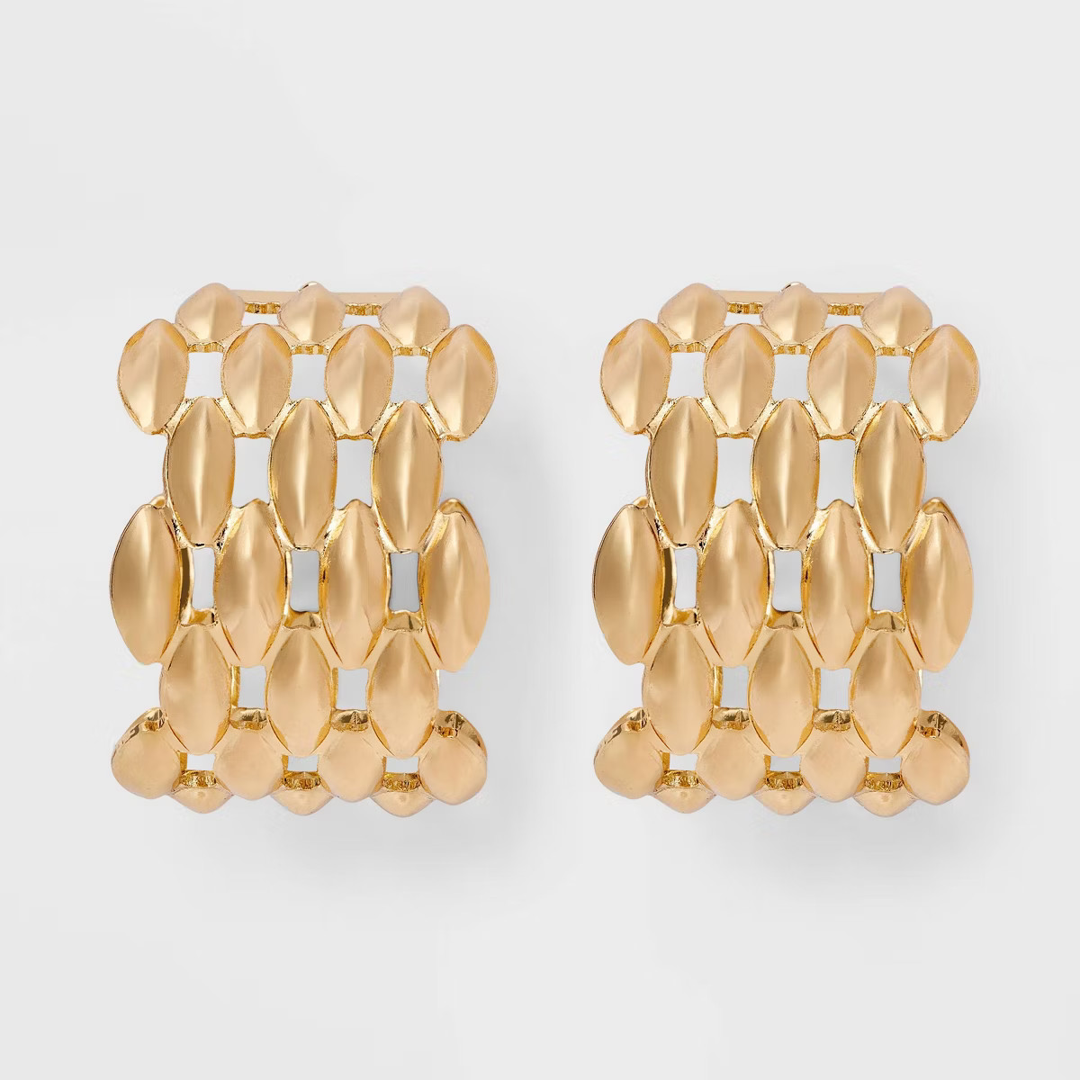 Watchband Chainlink Hoop Earrings - A New Day™ Gold | Target