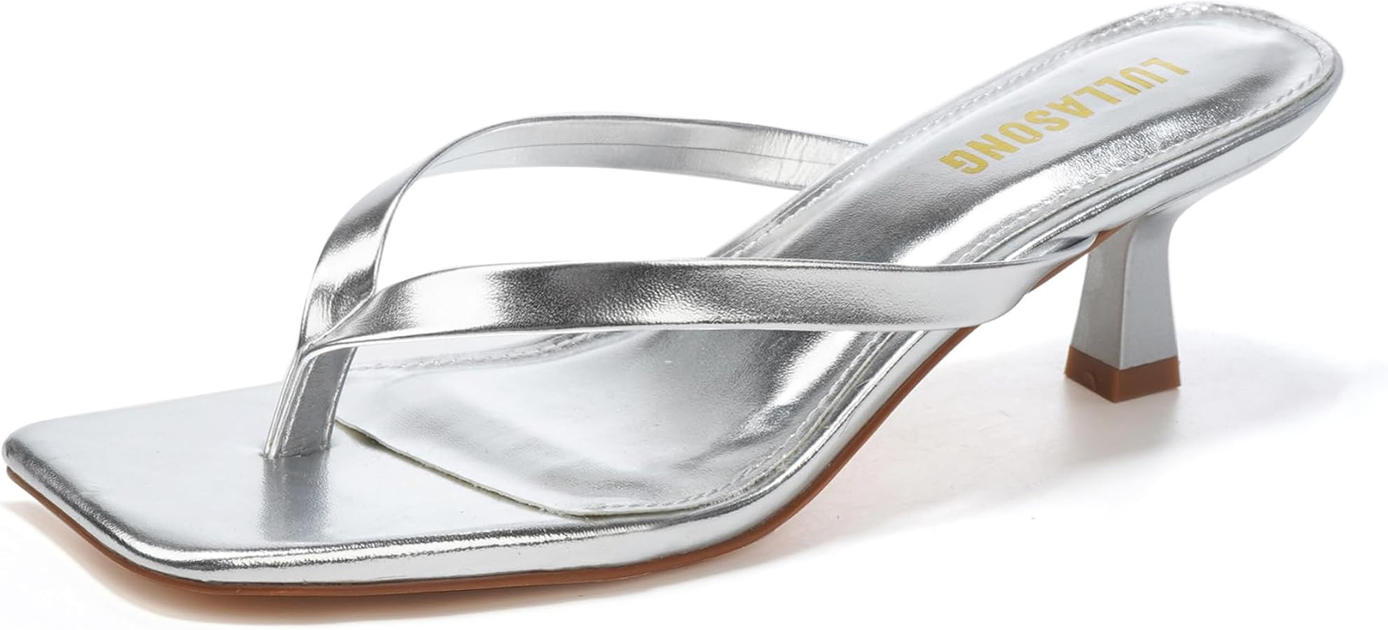 Women's Kitten Heels Sandals Square Open Toe Flip Flop Heels 1.8-2 Inch Heeled Sandals for Women | Amazon (US)