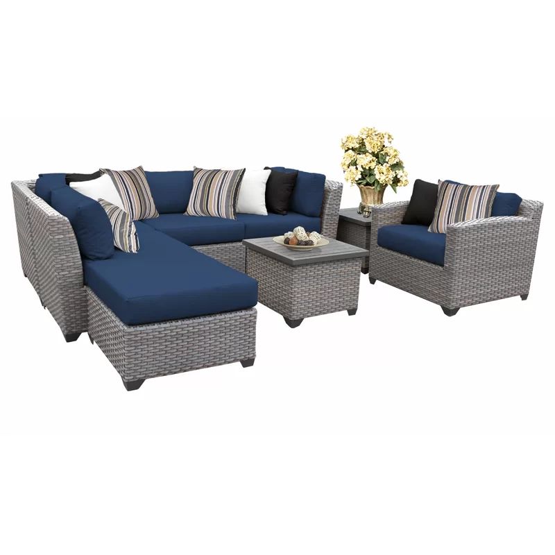 Merlyn 8 Piece Rattan Sectional Seating Group with Cushions | Wayfair Professional