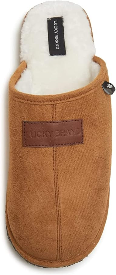 Lucky Brand Micro-Suede Scuff Indoor Slippers for Men with Plush Lining | Amazon (US)