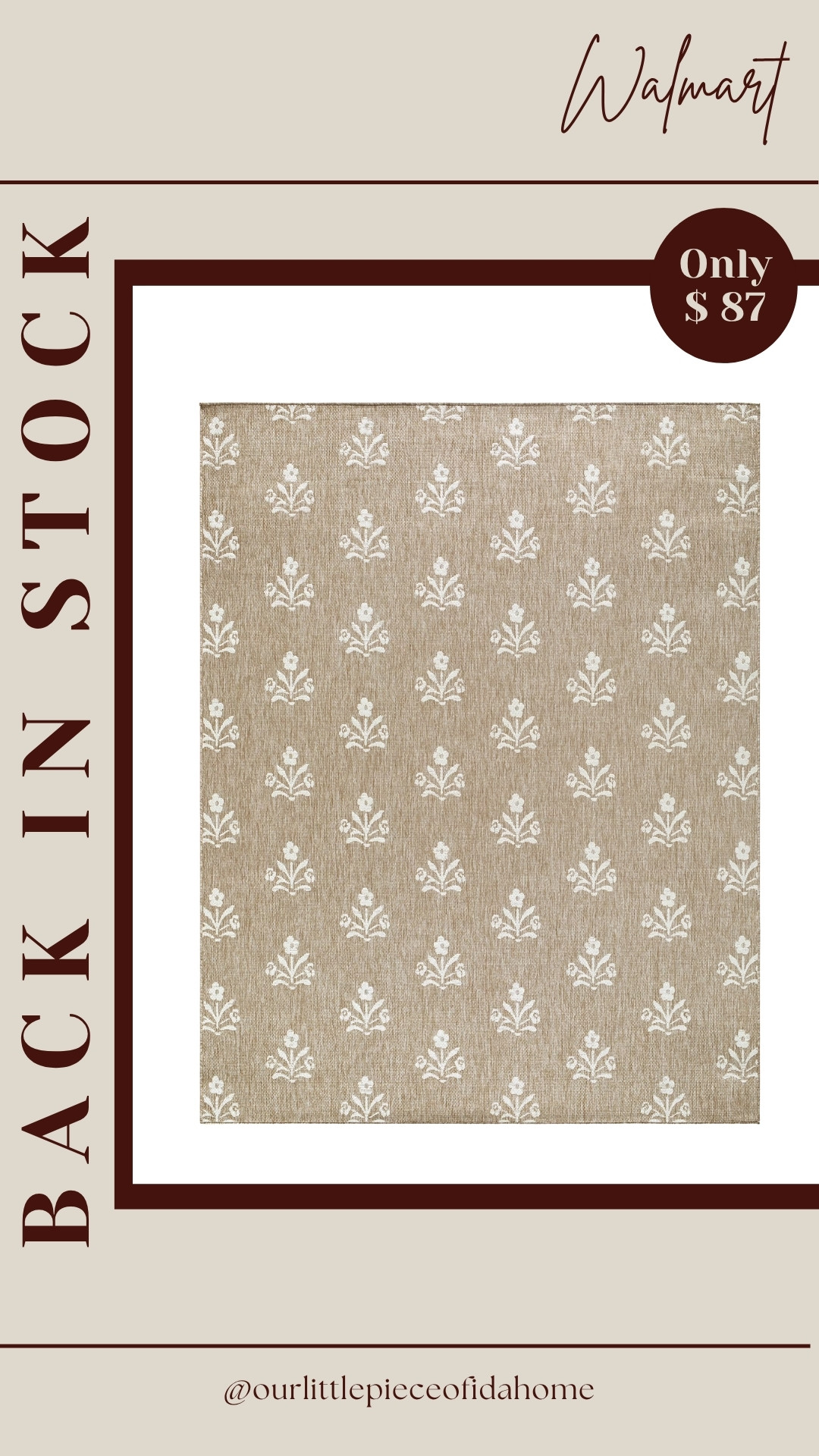 I love finding rugs that add subtle pattern without overwhelming a space, and this one does exactly that. The soft neutral tones and delicate floral detail give it such a warm, timeless look.

It feels elevated, classic, and easy to style in bedrooms, living rooms, or layered under dining furniture. Such a good designer-inspired find for the price. Everything is linked here.
@Walmart 

 #LTKU #LTKHome #LTKSaleAlert