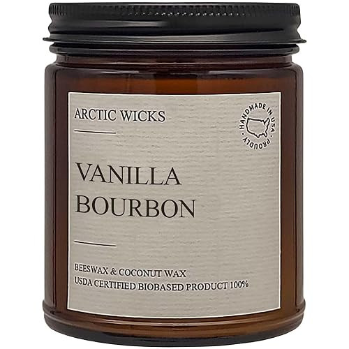 Vanilla Bourbon Candles | Arctic Wicks 9oz Coconut & Beeswax Candles | Scented Non-Toxic Candles ... | Amazon (US)