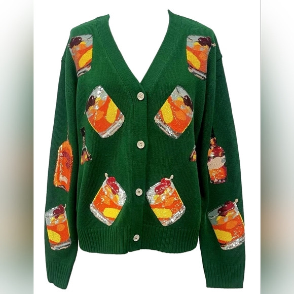Queen of Sparkles Custom Collab Old Fashioned Bourbon Cardigan NWT | Poshmark