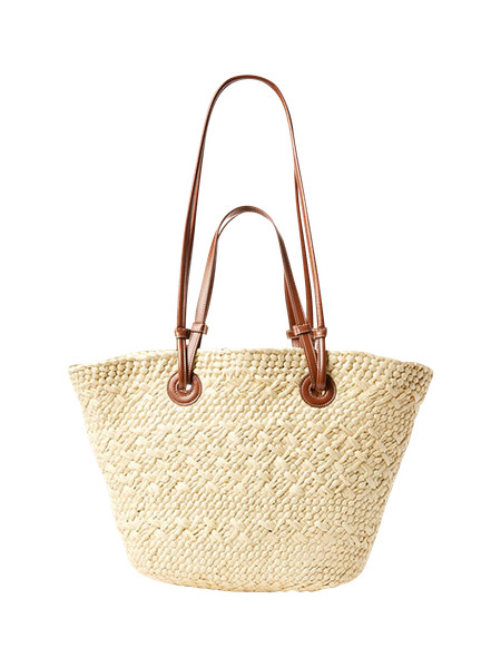 LOFT Beach Double Strap Straw Tote Bag | LOFT