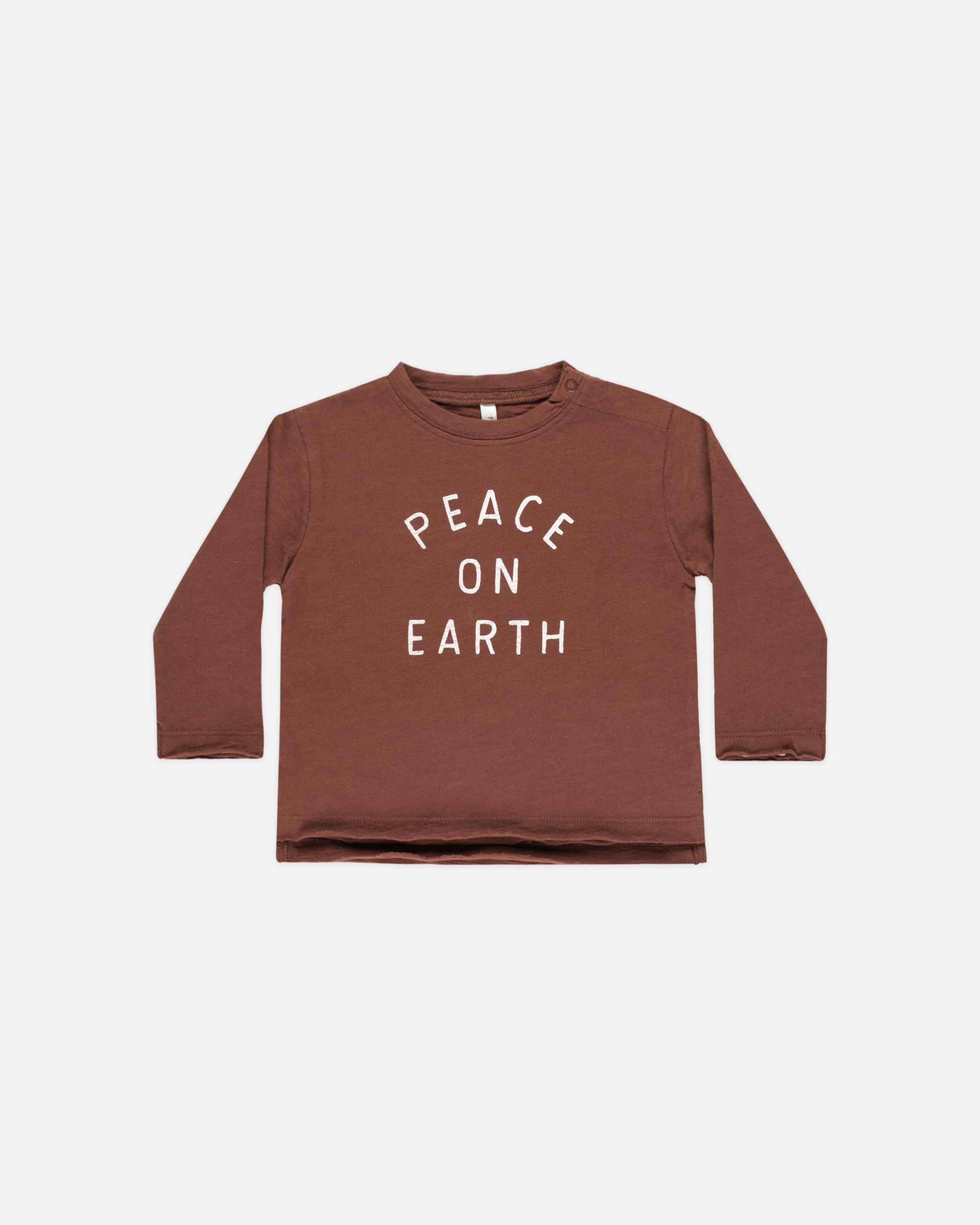 Raw Edge Long Sleeve Tee || Peace On Earth | Rylee + Cru