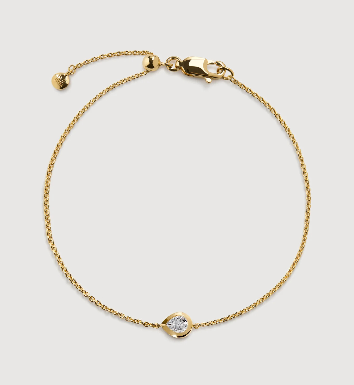 Pear Diamond Chain Bracelet | Monica Vinader (Global)