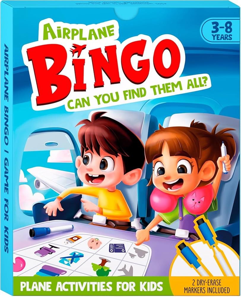 WELL BALANCED Airplane Games - Airplane Bingo Travel Essentials Kids Activities 3-8 Year Old, Mus... | Amazon (US)