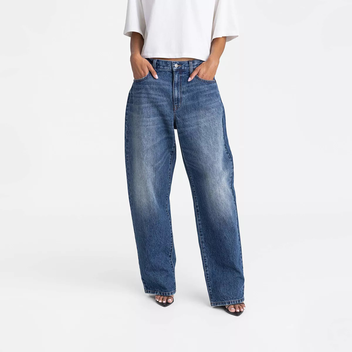 KBB by KAHLANA Women's Mid-Rise Wide Leg 'The Kahlana Jean' - Dark Wash | Target