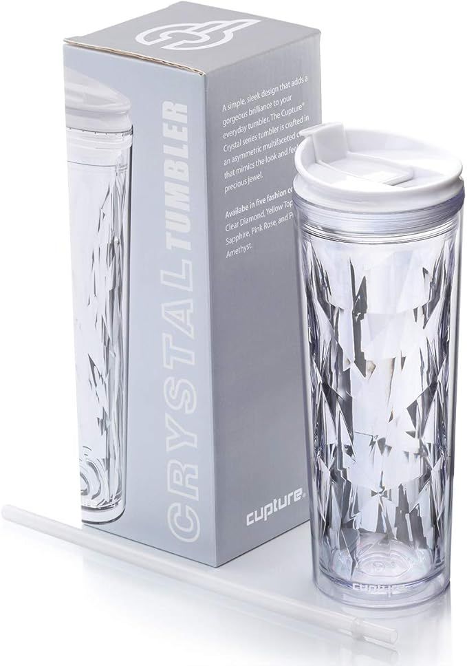 Cupture Crystal Click & Seal Shake Tumbler Cup for Hot or Cold Drinks - 22 oz (Clear Diamond) | Amazon (US)