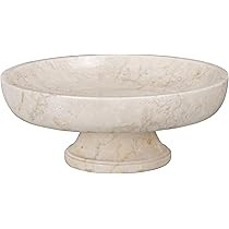 Creative Home Natural Champagne Marble Fruit Bowl on Pedestal, Party Display, 10” Diameter | Amazon (US)