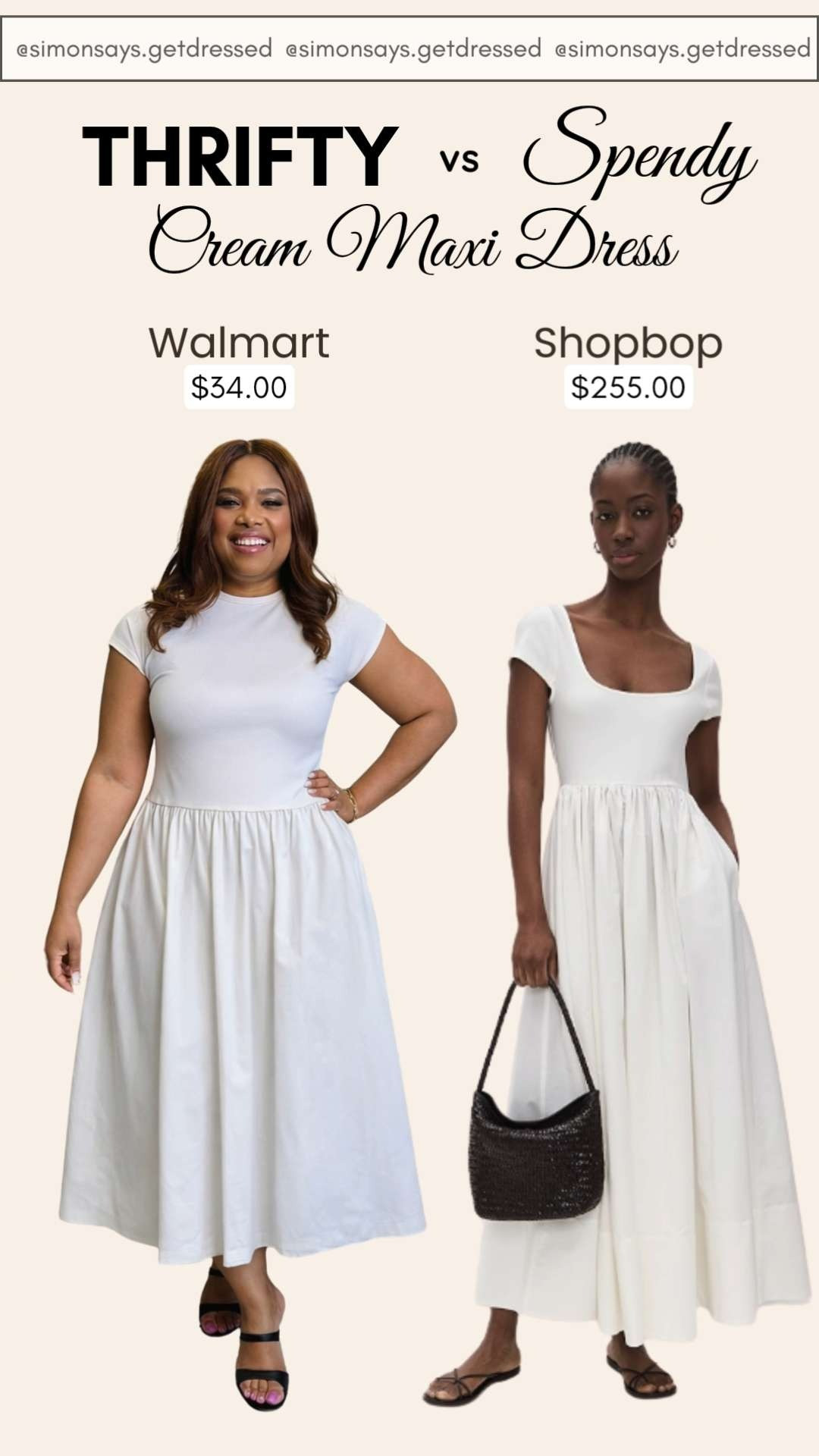 Thrifty vs. Spendy 🤍 Which Cream Maxi Dress is your vibe? Whether you're saving or splurging, you don’t have to compromise on style. From budget-friendly finds to luxe picks, we’ve rounded up options that give you that effortless, chic look. 

Hit the bell in my LTK 🔔 (top right) so you get all the exclusives first! #LTKootd

#LTKU 

 