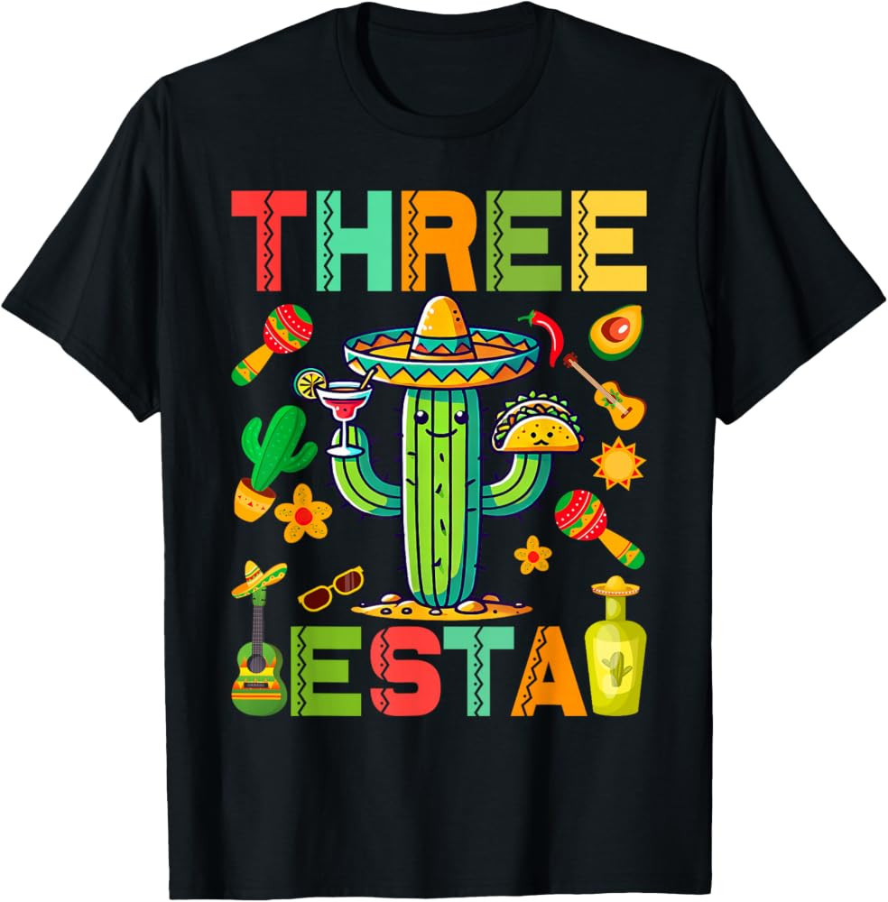 Mexican Themed Party 3rd Birthday Three Esta Birthday T-Shirt | Amazon (US)