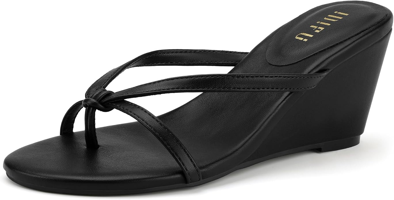 IDIFU IN3 Wedge Sandals for Women Flip Flops Wedges Dressy Summer Shoes | Amazon (US)