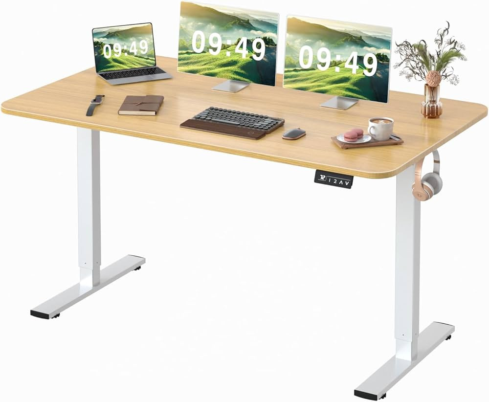 Furmax Electric Height Adjustable Standing Desk Large 55 x 24 Inches Sit Stand up Desk Home Offic... | Amazon (US)