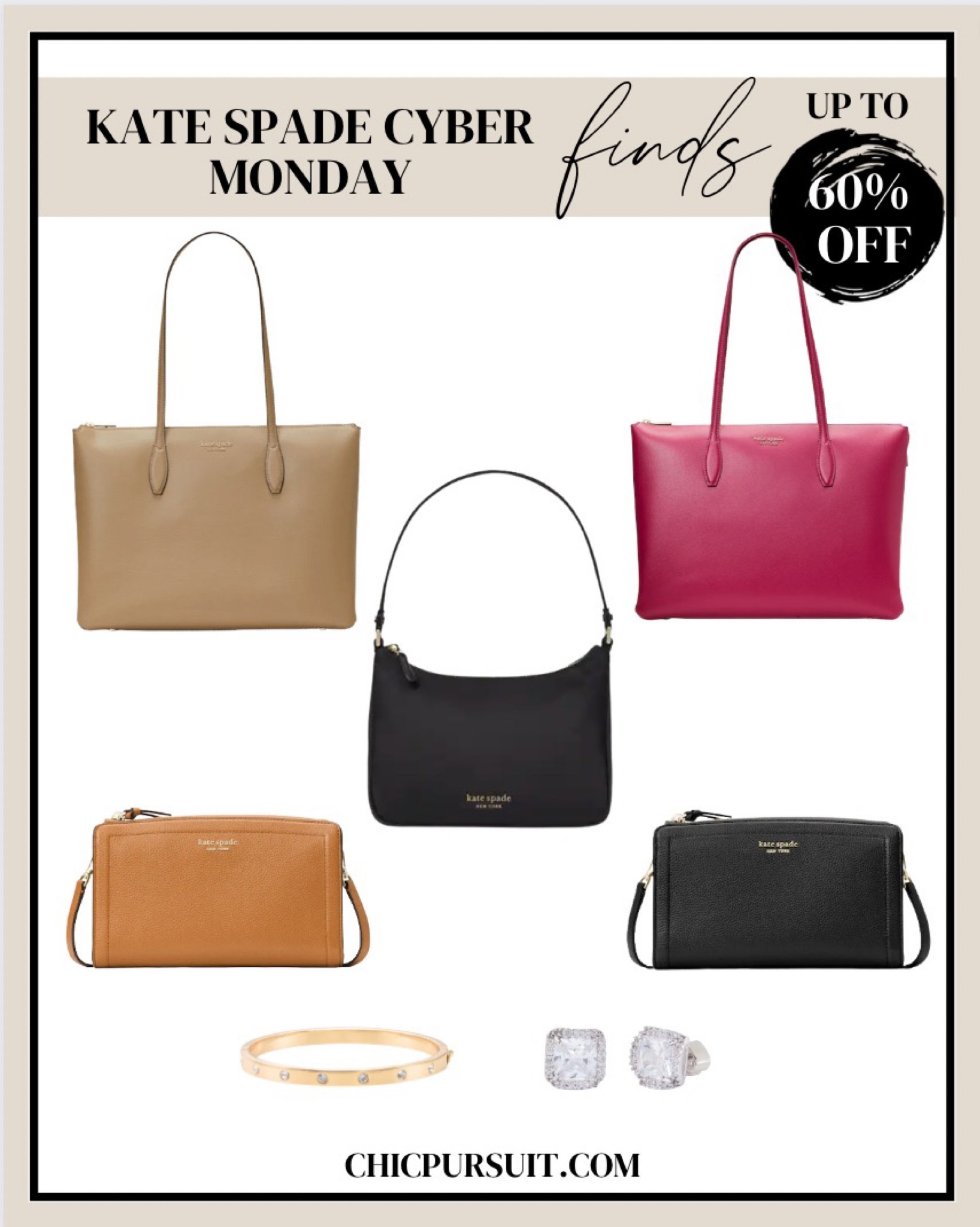 Kate spade Cyber Monday, Kate spade Black Friday week sales, crossbody bag, tote bag, black bag, staple bag, stud earrings, bangle, shoulder bag 

#LTKCyberweek #LTKsalealert #LTKSeasonal