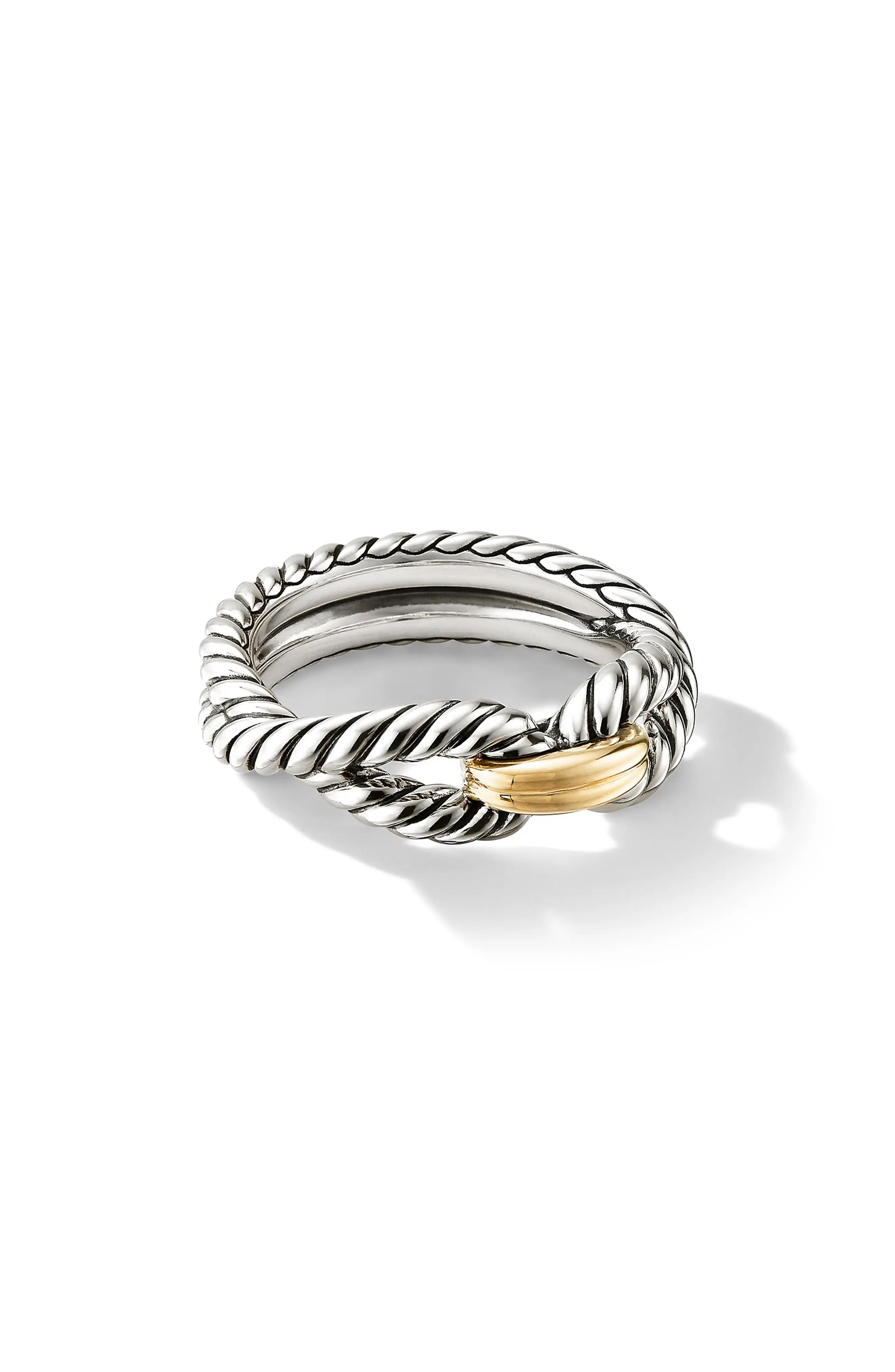 David Yurman Cable Loop Ring with 18K Gold in Yellow Gold/Sterling Silver at Nordstrom, Size 5 | Nordstrom