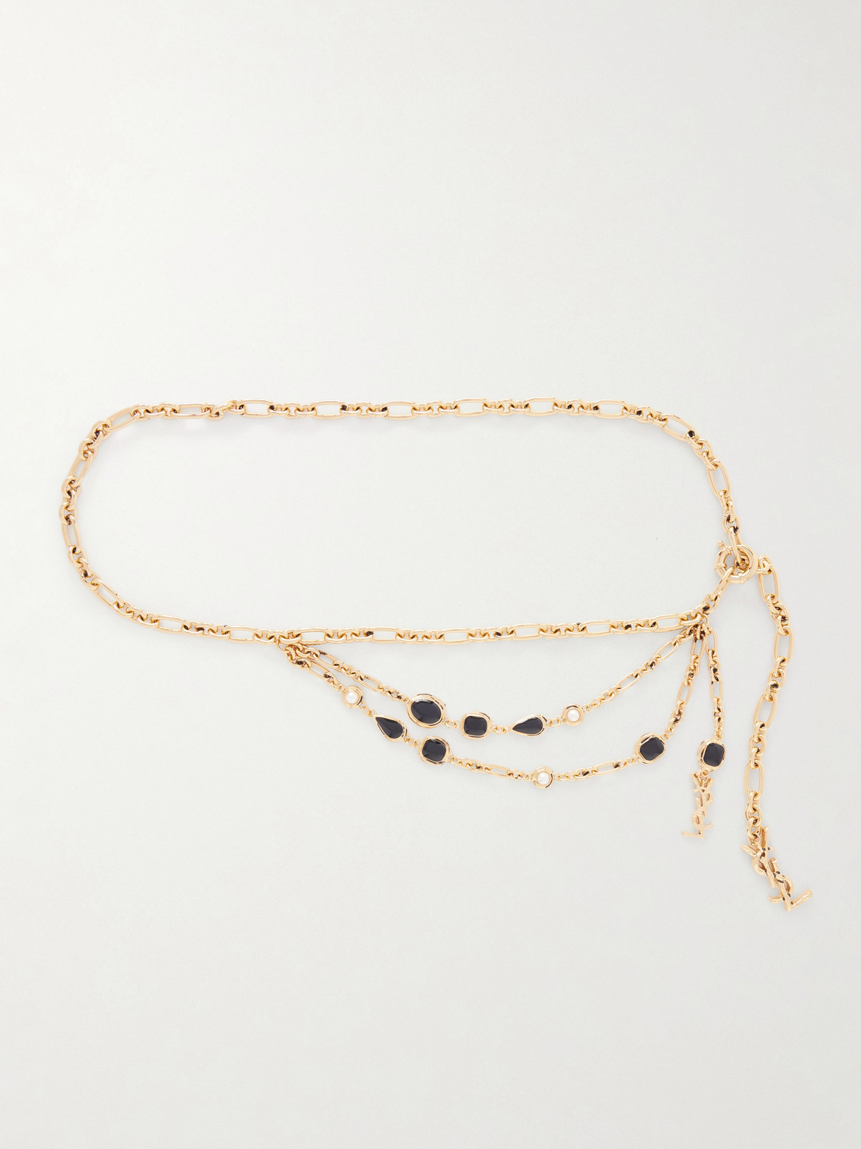 SAINT LAURENT - Gold-tone And Resin Belt - 75 | NET-A-PORTER (US)