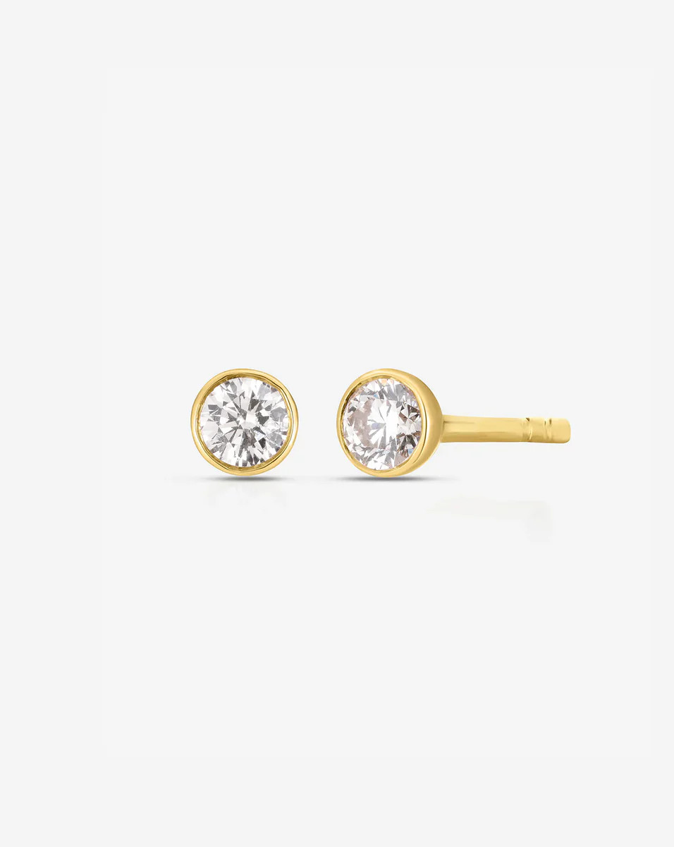 Bezel-Set Petite Diamond Studs | Ring Concierge