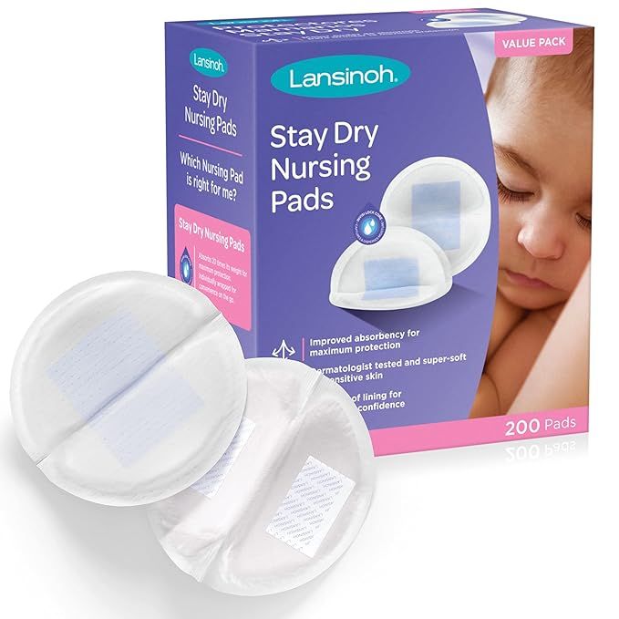 Amazon.com : Lansinoh Stay Dry Disposable Nursing Pads for Breastfeeding, 200 Count (Pack of 1) :... | Amazon (US)