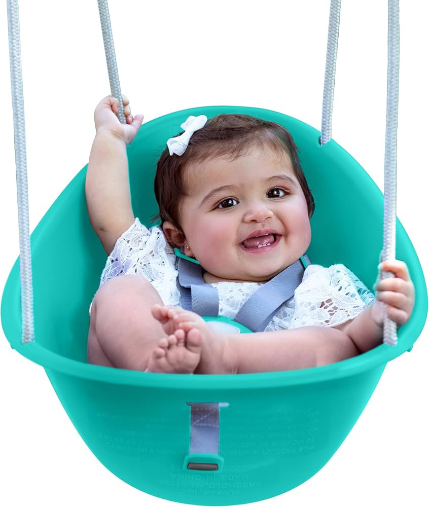 Swurfer Coconut Toddler Swing – Comfy Baby Swing Outdoor, 3- Point Adjustable Safety Harness, S... | Amazon (US)