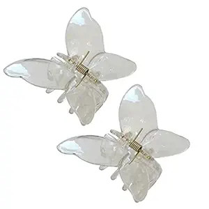 2 Pcs Butterfly Shaped Acrylic Hair Claw Clips Non-Slip Clamp Ponytail Hold Hair Accessories for ... | Amazon (US)