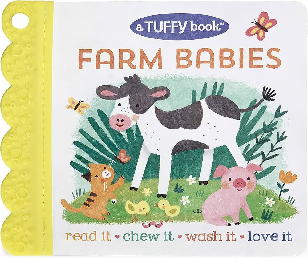 Tuffy Farm Babies Book - Washable, Chewable, Unrippable Pages With Hole For Stroller Or Toy Ring,... | Amazon (US)