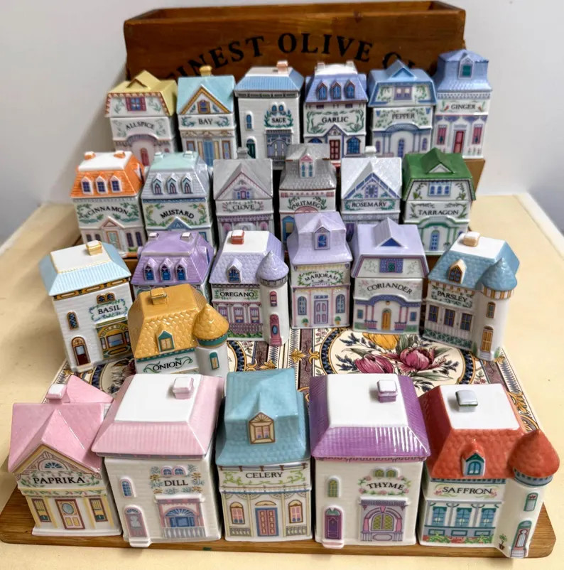 Lenox/ Brooks and Bentley Spice Village Jars: 1991 Cottage Collection Rare Vintage Gift collectib... | Etsy (US)