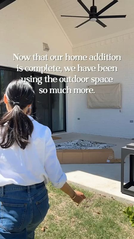 Outdoor space with our new washable rug! Perfect size for our patio and I love the cream colorway. Comes in different colors that are so beautiful! Easily can fit any home 

#LTKstyletip #LTKhome