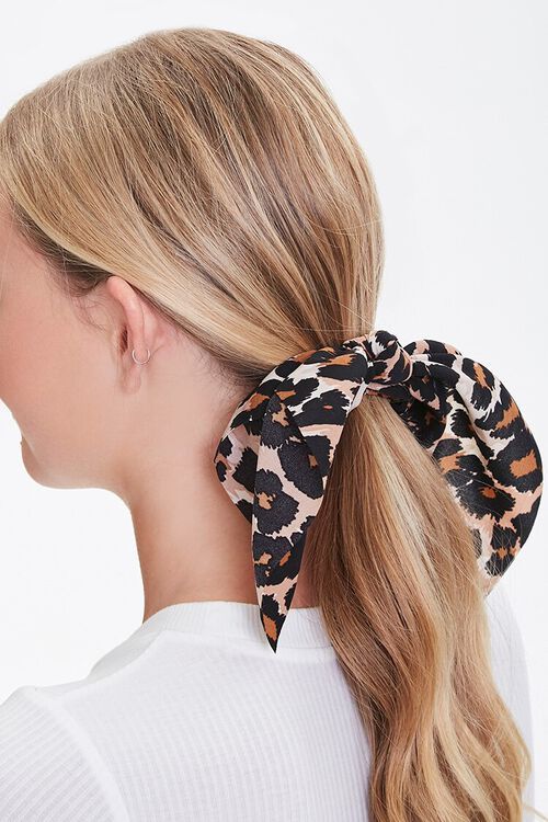 Leopard Print Bow Scrunchie | Forever 21 (US)