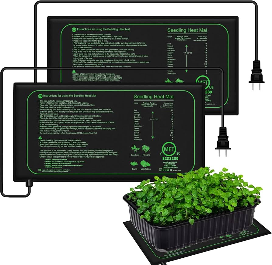 Seedling Heat Mat for Indoor Home Gardening Seed Starting, 10"x 20.75" Plant Heating Pad, Warm Ge... | Amazon (US)