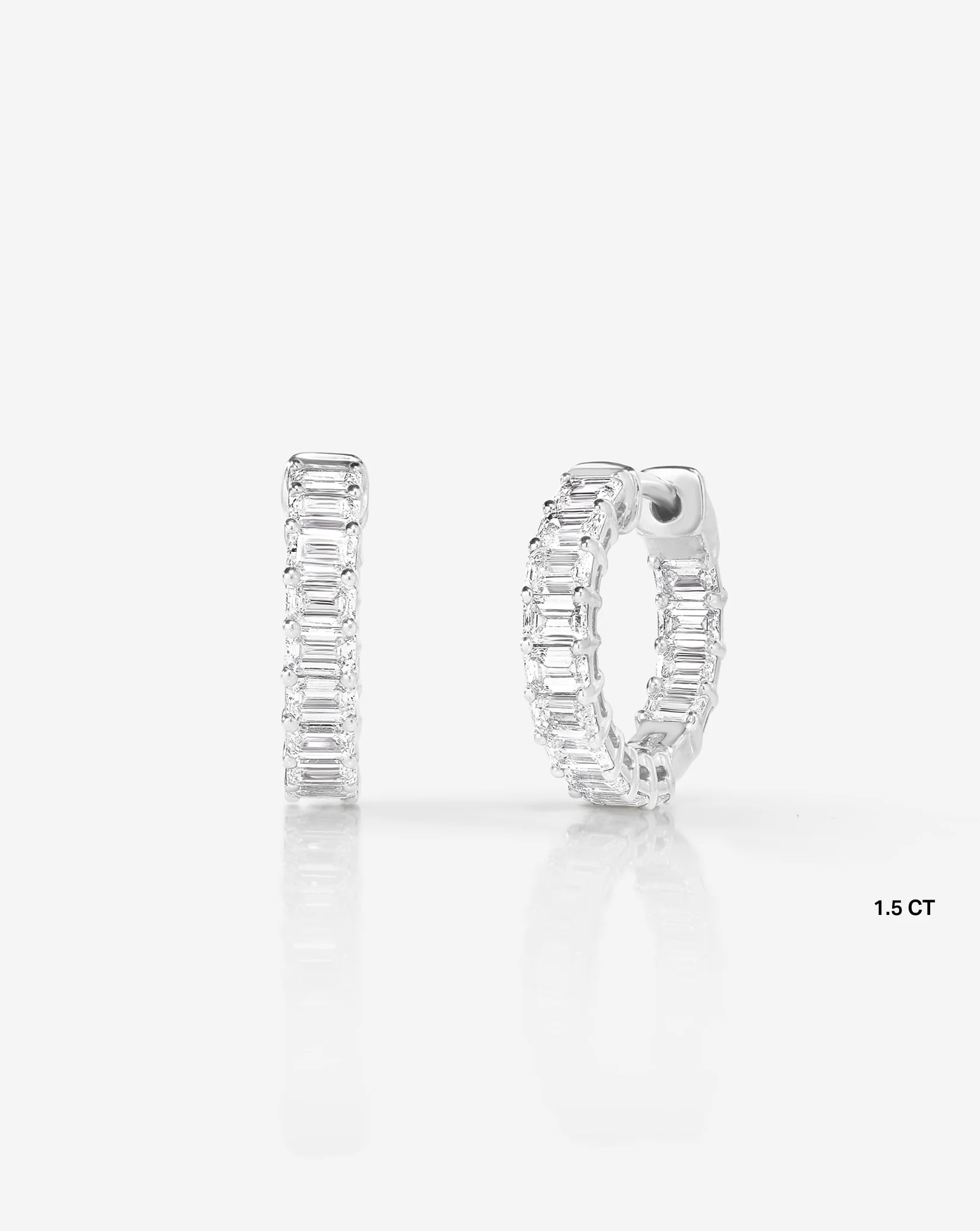 Emerald Lab Diamond Huggies | Ring Concierge