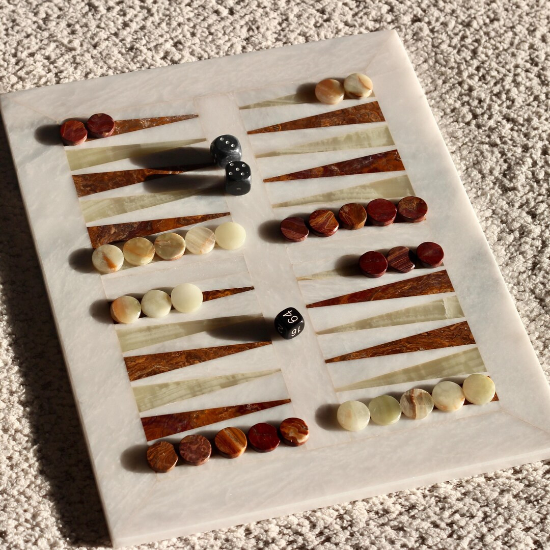 Exclusive 1 of 1 Handcrafted Marble Backgammon Set Unique Luxury Board Game & Elegant Decor for C... | Etsy (US)