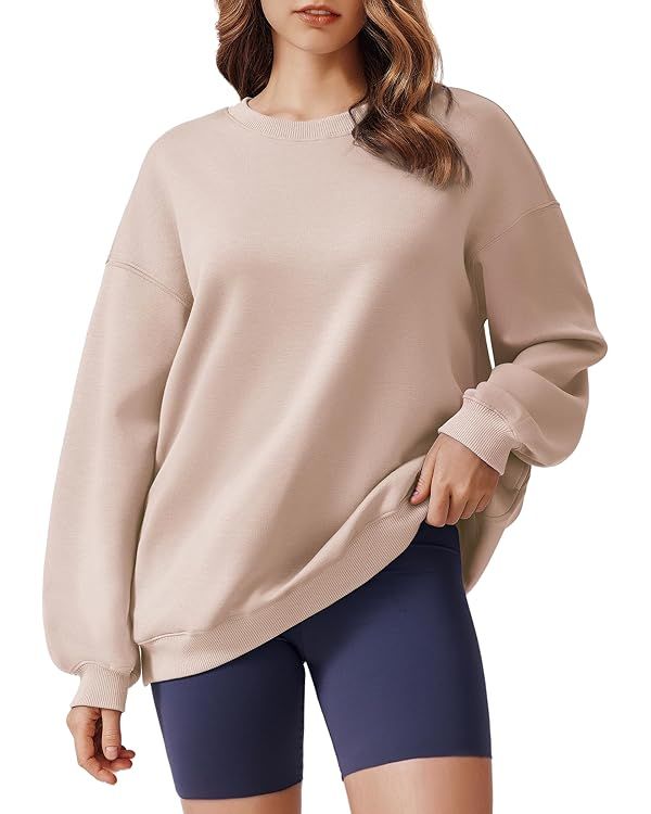 PINSPARK Sweatshirt for Women Oversized 2024 Fall Outfit Long Sleeve Y2K Pullover Top Crewneck Sw... | Amazon (US)