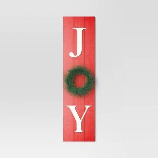 10" x 40" Leaner Wall Sign Panel 'Joy' Red - Threshold™ | Target