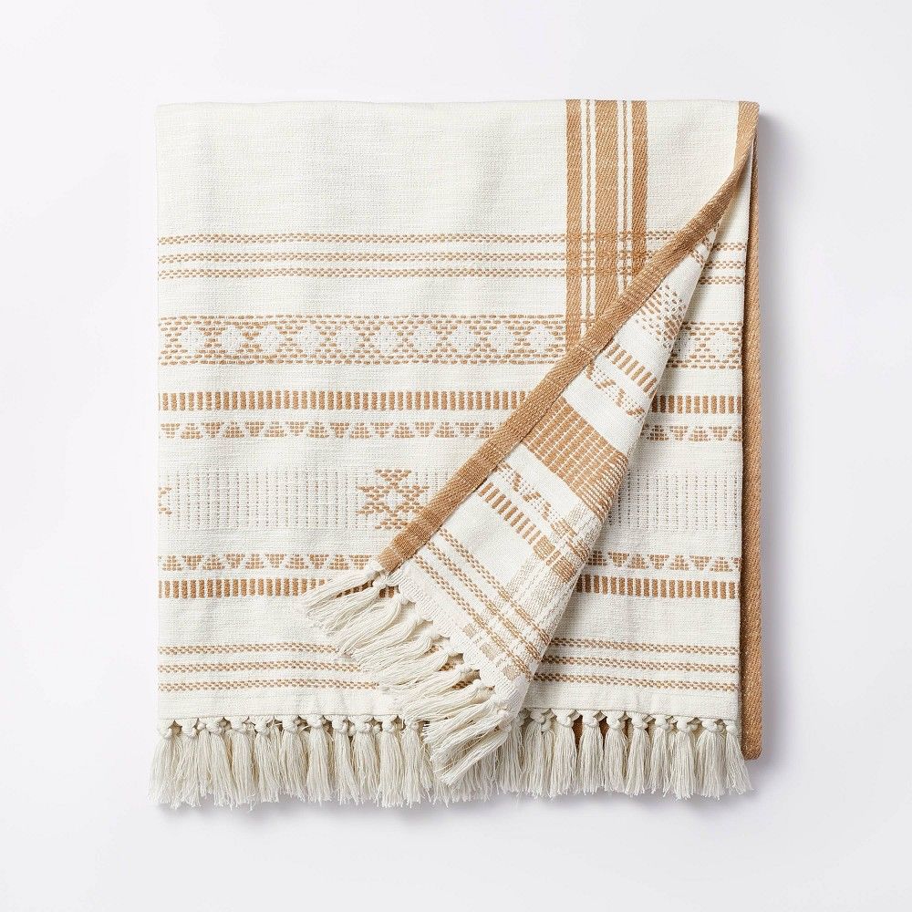 60"" x 86"" Oversized 100% Cotton Bed Throw Perfect Pecan - Theshold designed with Studio McGee | Target